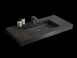 BB02-36-109, Integrated engineered quartz basin WITHOUT drain and faucet, matte black color W1865107124