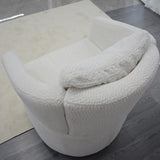 Modern 360 Degree Swivel Sofa Chair, Round Armchairs with High Backrest and Upholstered, Beige W1183P254690