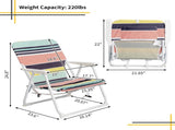 56*60*63cm 100kg Oxford Cloth White Iron Frame Beach Chair Color 30560940