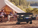 Foldable Utility Wagon,Adjustable Handle Outdoor Wagon, Puncture-Proof Wheels with Brakes, Removable 21094050