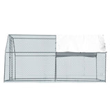 13.1x9.8x6.5ft Large Metal Chicken Coop with Run, Walk-in Poultry Cage with Waterproof Cover & Arc 87088586