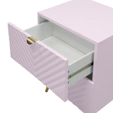 Pink High Gloss 2-Drawer Nightstand B062P209010