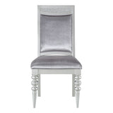 Grey and Platinum Upholstered Side Chairs B062P182702