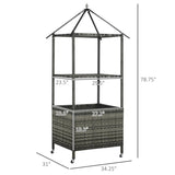 Portability Poolside Towel Holder Rack with Covered - Gray 34056614