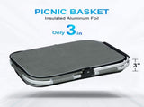 35L Large 2 Layers Picnic Basket Waterproof Thermal Insulation Foldable Aluminum Alloy Frame with 22963340