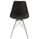 Black and Chrome Padded Dining Chair B062P153714