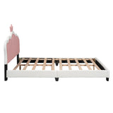 Full size Upholstered Princess Bed With Crown Headboard,Full Size Platform Bed with Headboard and N733P180808K