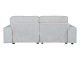 Modern Corduroy Loveseat with 2 Throw Pillows, Soft Double Seat Sofa for Cozy Living Spaces, Ribbed 01204912