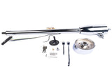 32" Floor Shift Tilt Manual Steering Column w/ 9 Hole Wheel Adapter Key Chrome 22274158