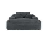 NEW Convertible Chaise Lounge Chair Plush with Wide Armrest & Throw Pillows, Cozy Boneless Sleeper W3975P479028