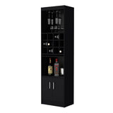 ZUN Black Bar Cabinet with Wine Storage B062P193653