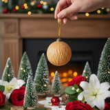 6PCS Set 3.9" Glass Christmas Ball Ornaments Shimmering Hanging Decorations for Holiday Tree & Party 58156955