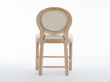 Solid Wood Bar stools Set of 2, Classic French Country Wooden Barstools with Upholstered Seating W1622P221395