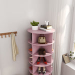 ZUN Pink 360 Rotating shoe cabinet 6 layers 00924392