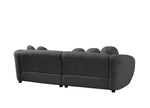 ZUN 87.7" Modern Curved Sofa, Back Upholstered Couch with 5 Decorative Throw Pillows, Teddy Fabric Couch 82719769