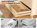 3-Drawer Cabinet with Slatted Fronts 31.5"*15.6"*29.72" Chest of Drawers Nightstand Oak 07218258