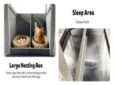 Outdoor Gray Free-Range Wooden Chicken Coop with Asphalt Roof, Pull-Out Tray, Nesting Box with Easy W773P461967
