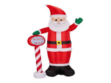 Lighted Christmas Inflatable, Inflatable Santa with North Pole Road Sign, Blow Up Yard 99167752