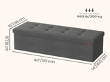 Dark Gray Foldable Storage Ottoman Bench with 660lb Capacity, Multi-Functional Footrest and Seat 14425433