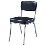 Black and Chrome Upholstered Side Chairs B062P145561