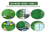 12 Pcs 24x16inch Artificial Grass Wall Panels, Decorative Boxwood Grass Backdrop for Outdoor Garden 57214769