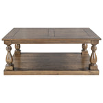ZUN U_STYLE Rustic Floor Shelf Coffee Table with Storage,Solid Pine Wood WF297766AAE