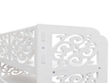 Wood-plastic Board Four Tiers Carved Shoe Rack White B 31111273