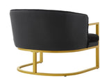 Modern Accent Chair Cozy Armchair Upholstered Reading Chair with Gold Metal Frame Living Room, N763P360688B