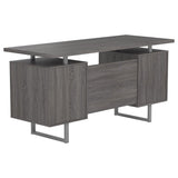 Weathered Grey 2-drawer Floating Top Office Desk B062P145457
