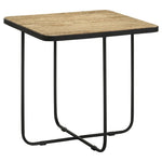 ZUN Travertine and Black Accent Table B062P153888