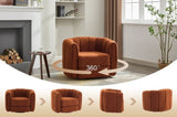 Swivel Accent Barrel Chair, Modern Round Armchairs with Upholstered, Comfy Swivel Accent Chair for W2606P187689