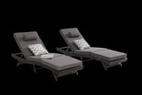 Outdoor Wicker Long Reclining Chair Set of 2 , Wicker Reclining Lounge Chair Lawn Sunbathing Chairs 32993251