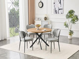 Round Foldable Dining Table for Small Spaces - MDF Material, Perfect for Dining Room, Tea Room & W3493P462093