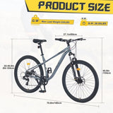 ZUN 29 Inch Wheels Single Speed Mountain Bike, for Men Women Boys and Girls, Front Suspension, Steel W1019P225365