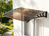 39"x30" Modern Polycarbonate Window Door Awning, UPF50 Waterproof Windproof Outdoor Patio Canopy 20740493