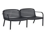 Luna Outdoor Patio PP Loveseat, Black Frame with Beige Cushion N775P272741B