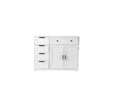 Storage Bathroom Cabinet, 2 Doors 5 Drawers Bathroom Cabinet, White 13184001