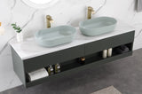 Modern Oval 24"x14" Above Bathroom Vessel Sink, Bathroom Sink for Lavatory Vanity Cabinet W127281985