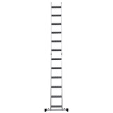 ZUN Huachuang 12 Feets 2 in 1 Aluminum Extension Ladder with Wheels, 300lbs Duty Rating W1881109068