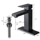 Bathroom Faucet Single Hole, Single Handle Stainless Steel Faucet for Bathroom Sink with Deckplate W1224P195894