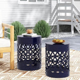Outdoor Metal S/2 end table 73606.00NBLU