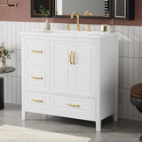 36 inch Bathroom Vanity with Sink, One Cabinet with Soft-closing Doors, 4 Soft-Closing Drawers, N759P292552K