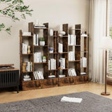 ZUN Bookshelf with 2 Drawers, Industrial Freestanding Open Display Shelving, Vintage Open Bookcase, 12 W578P207921