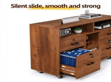 Wooden Filing Cabinet, 4 Drawers, Walnut, P2 Particle Board with Melamine 39071771