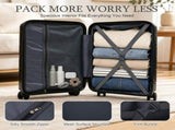 20 Inch Glossy PP Carry-On Suitcase with Iron Telescopic Handle, Spinner Wheels & Combination Lock, W2787P534093