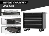 5-Drawer Rolling Tool Chest w/Lock & Key, Tool Storage Cabinet with Wheels, Top Cushion & Drawer 34794429