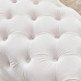 Button-Tufted Ottoman Bench, Upholstered Velvet Footrest Stool Accent Bench for Entryway Living Room W58839780