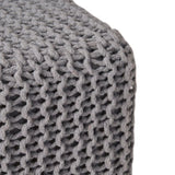 KNITTED FOOT STOOL 62665.00LGRY