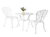 3 PCS Outdoor Bistro Set, All-Weather Cast Aluminum Butterfly Bistro Table and Chairs Set of 2, 53227481