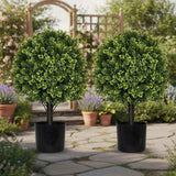 2PCS Set 22in Artificial Trees Natural Full Bodied Artificial Topiary Ball Plants for Outdoor Front 27579461